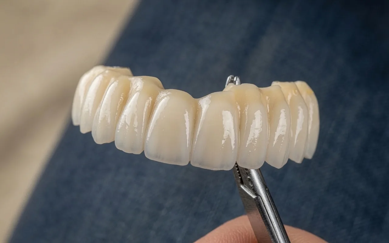 Bridge complet céramo-métal sur implant