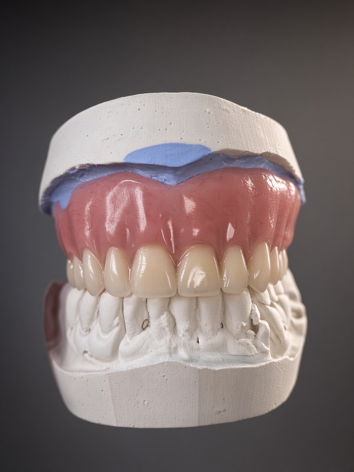 Appareil définitif résine maxillaire, vue de face